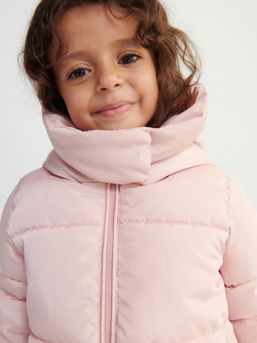 Quilted jacket with reflective effect - dusty rose - RESERVED - 5