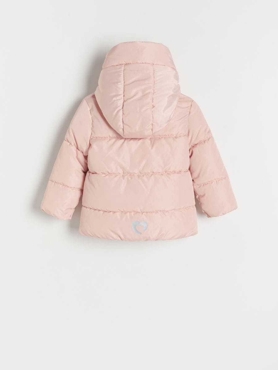 Quilted jacket with reflective effect - dusty rose - RESERVED - 3