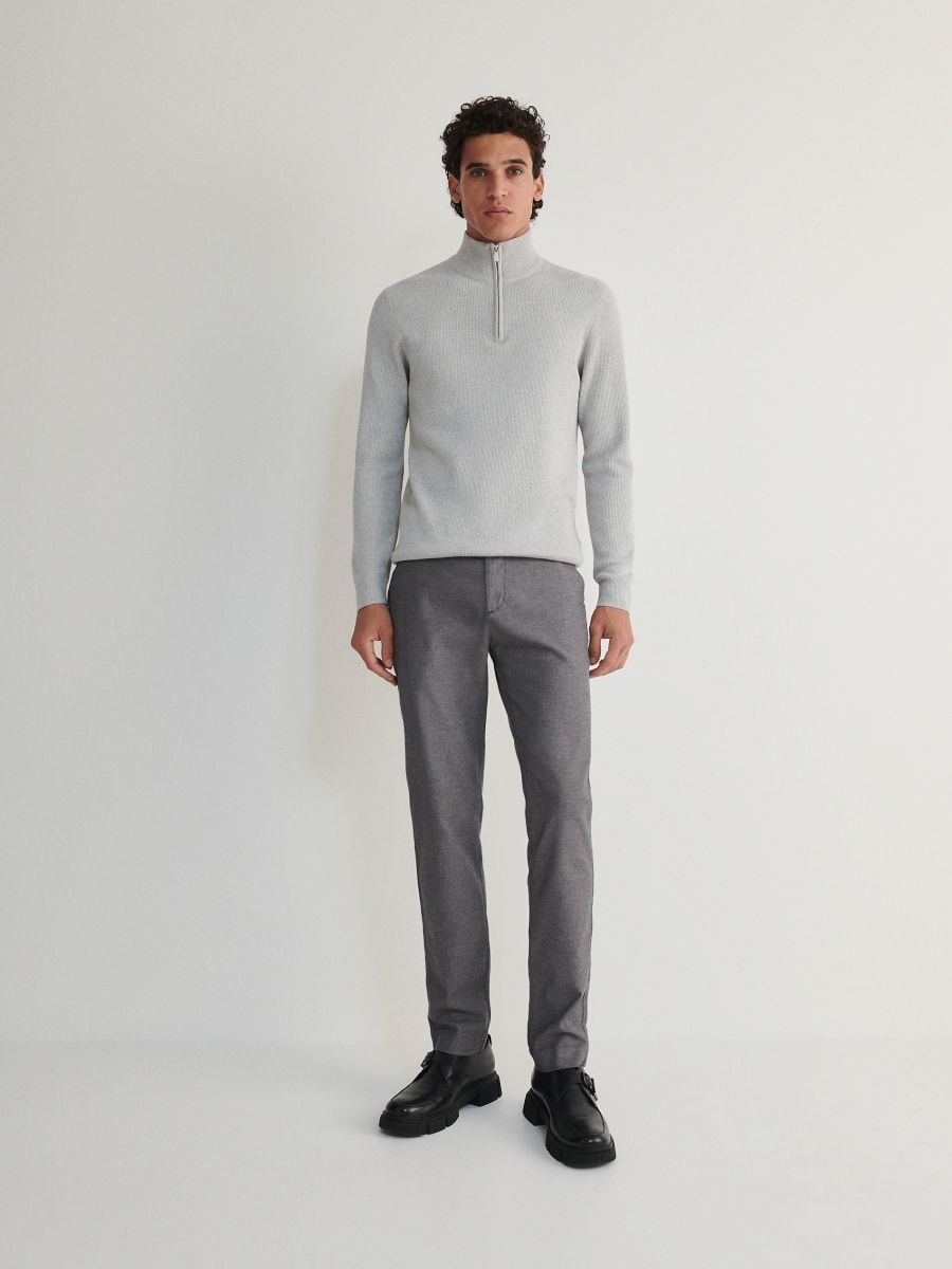 Pantalon chino à carreaux - gris acier - RESERVED