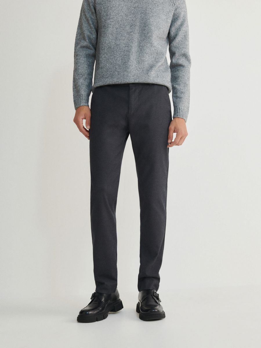 Slim chinos - SVART - RESERVED