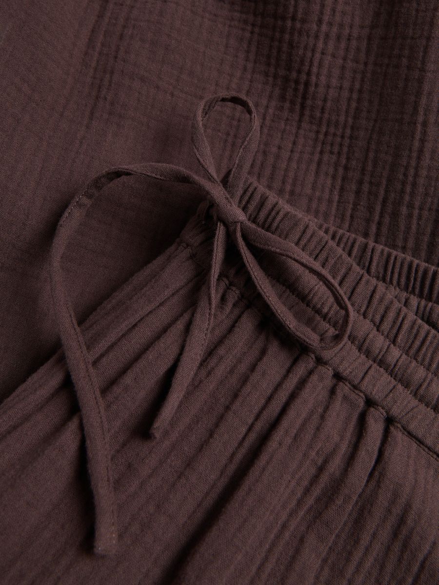 Muslin tie trousers - brown - RESERVED - 2