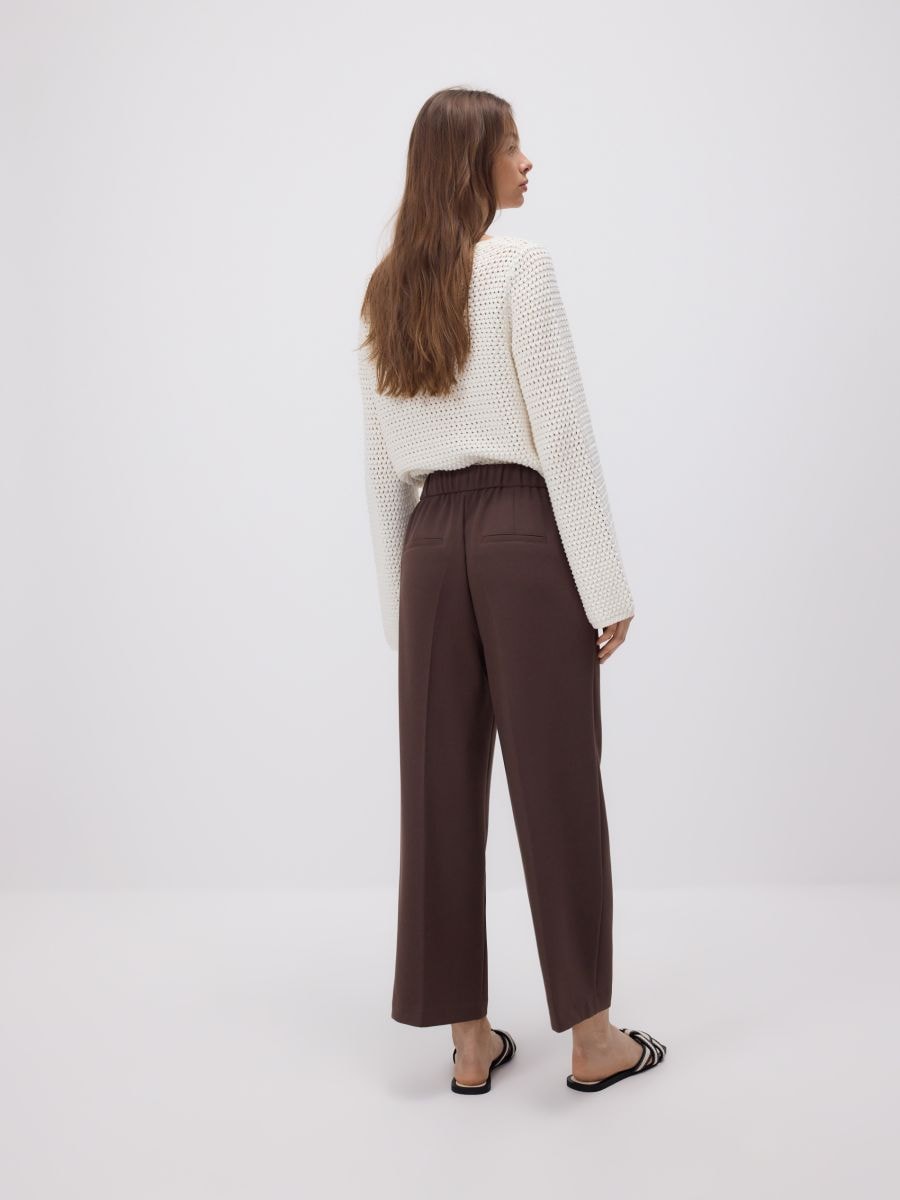 Trousers with pressed crease - dark brown - RESERVED - 4