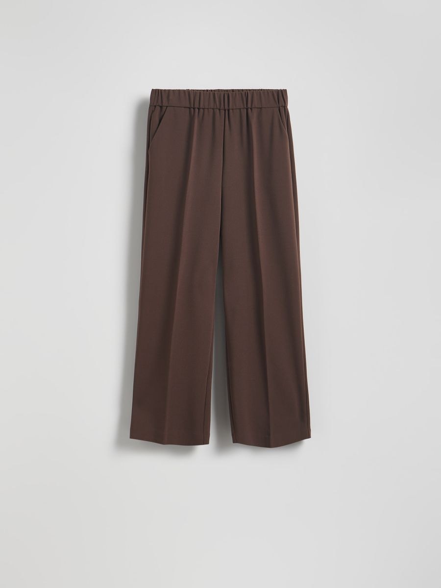 Trousers with pressed crease - dark brown - RESERVED - 5