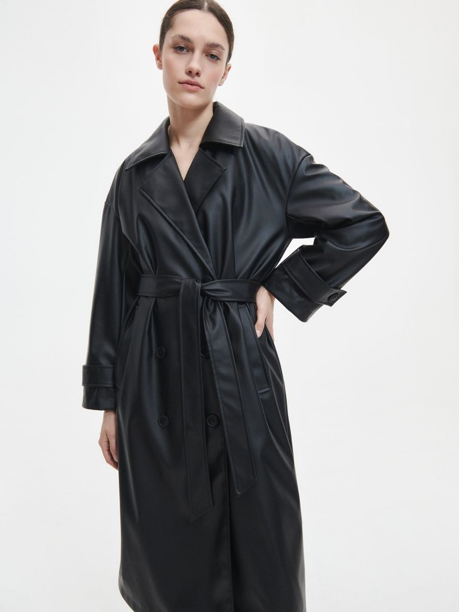 Cappotto in ecopelle - nero - RESERVED - 2