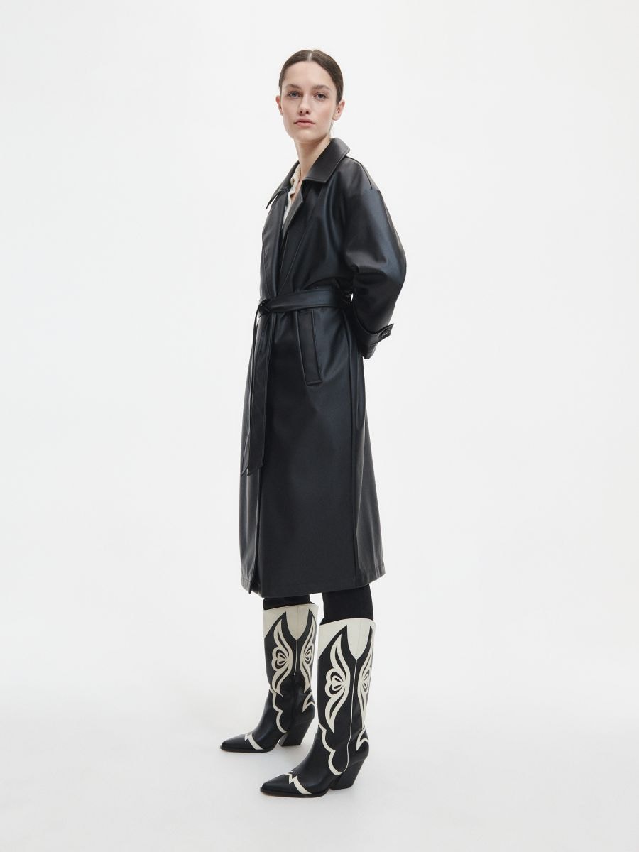 Cappotto in ecopelle - nero - RESERVED - 3