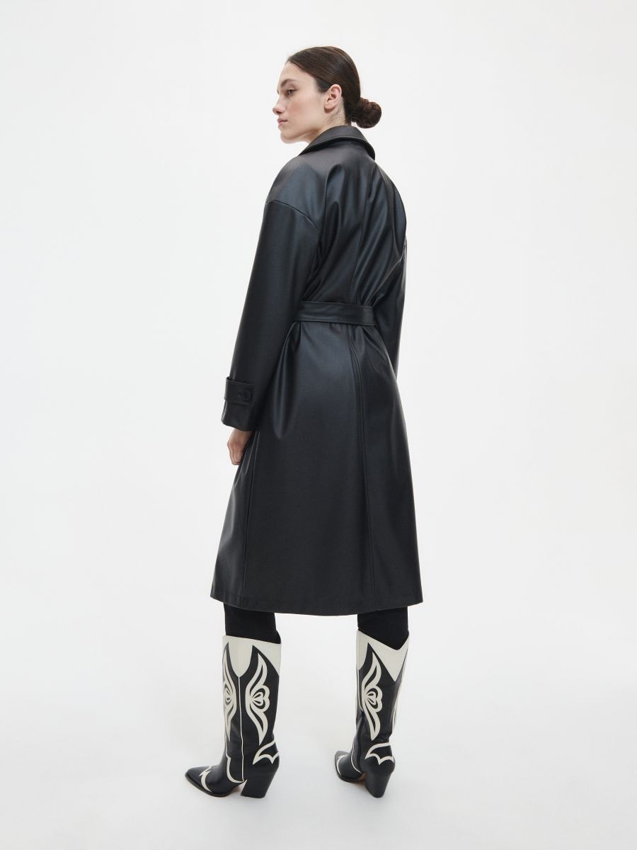 Cappotto in ecopelle - nero - RESERVED - 4