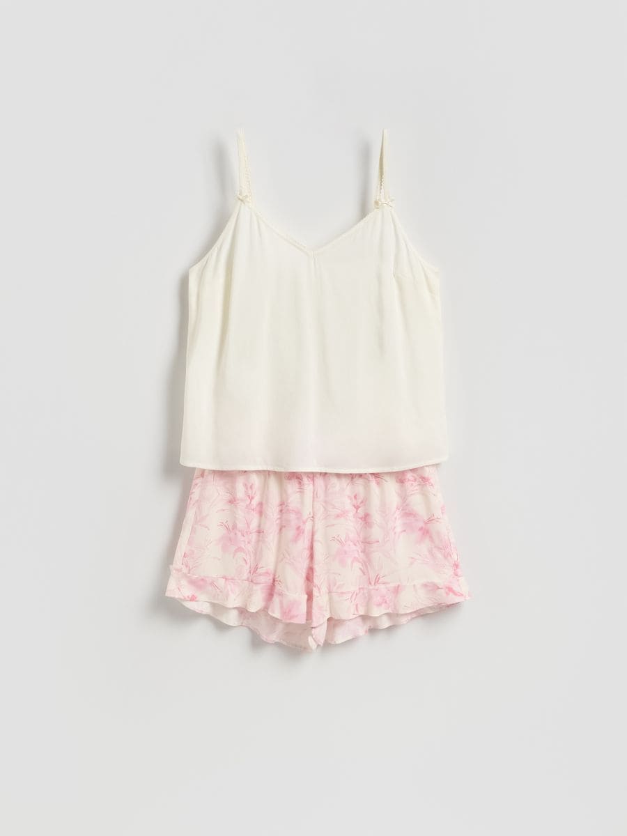 Two piece viscose pyjama set - pastel pink - RESERVED