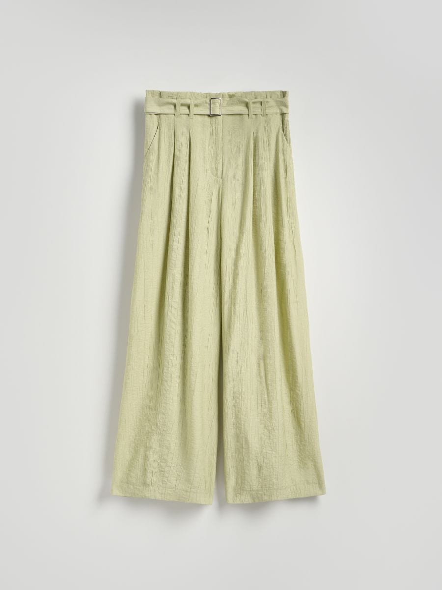 LADIES` TROUSERS & BELT - BLEK GRÖN - RESERVED