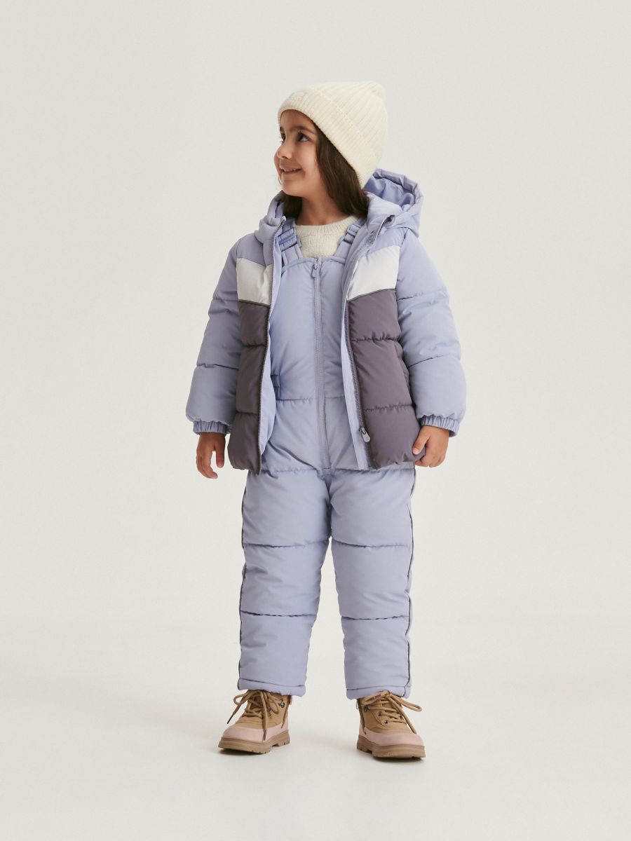 Insulated trousers with braces - pale blue - RESERVED - 4