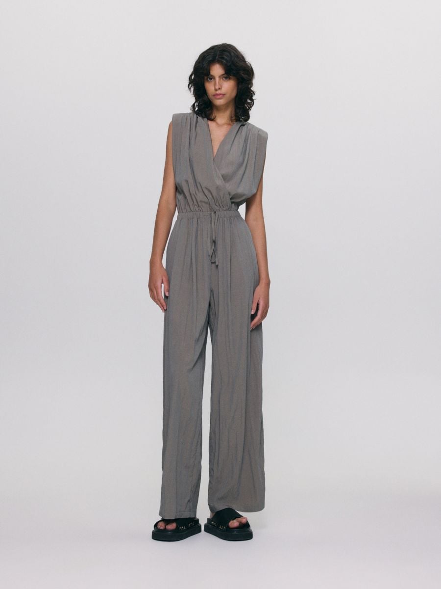Viscose rich jumpsuit - pale green - RESERVED