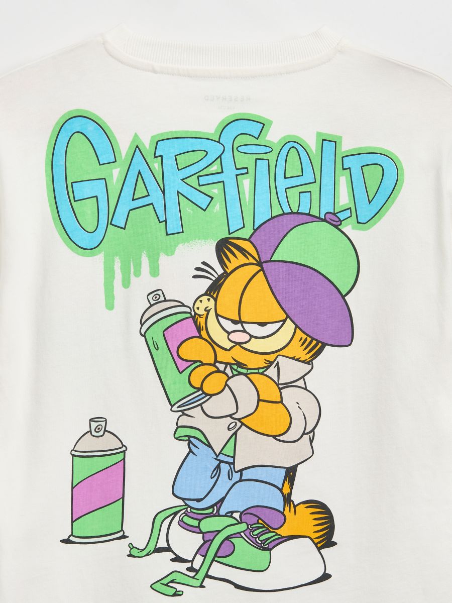 GARFIELD tričko - krémová - RESERVED - 2
