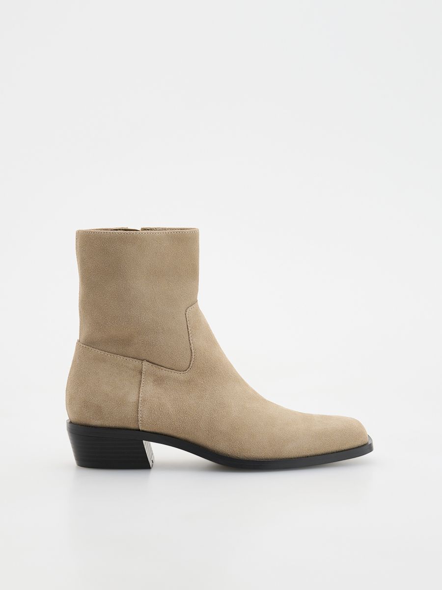 Ankelboots i läder - BEIGE - RESERVED - 3