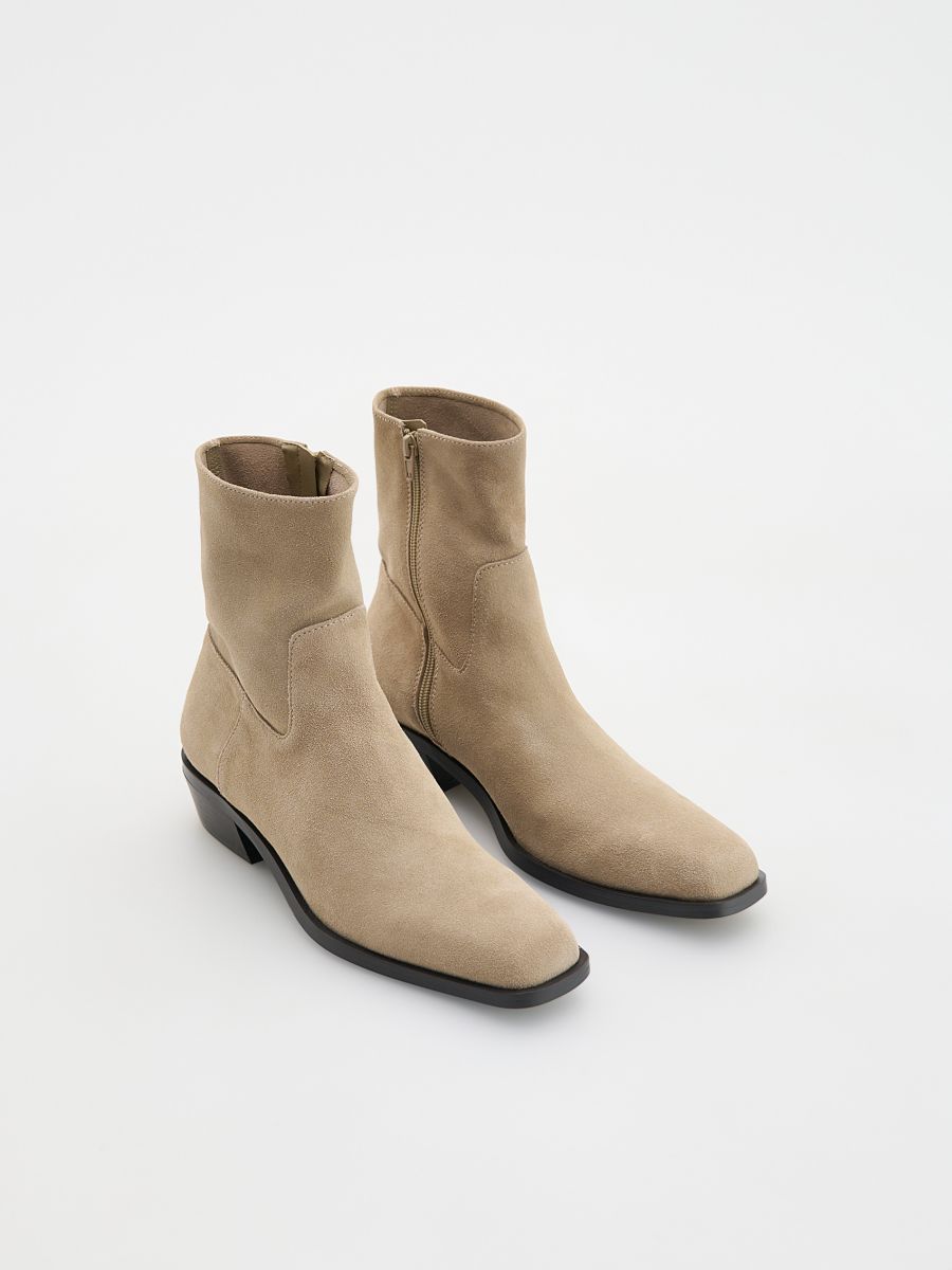 Ankelboots i läder - BEIGE - RESERVED - 4