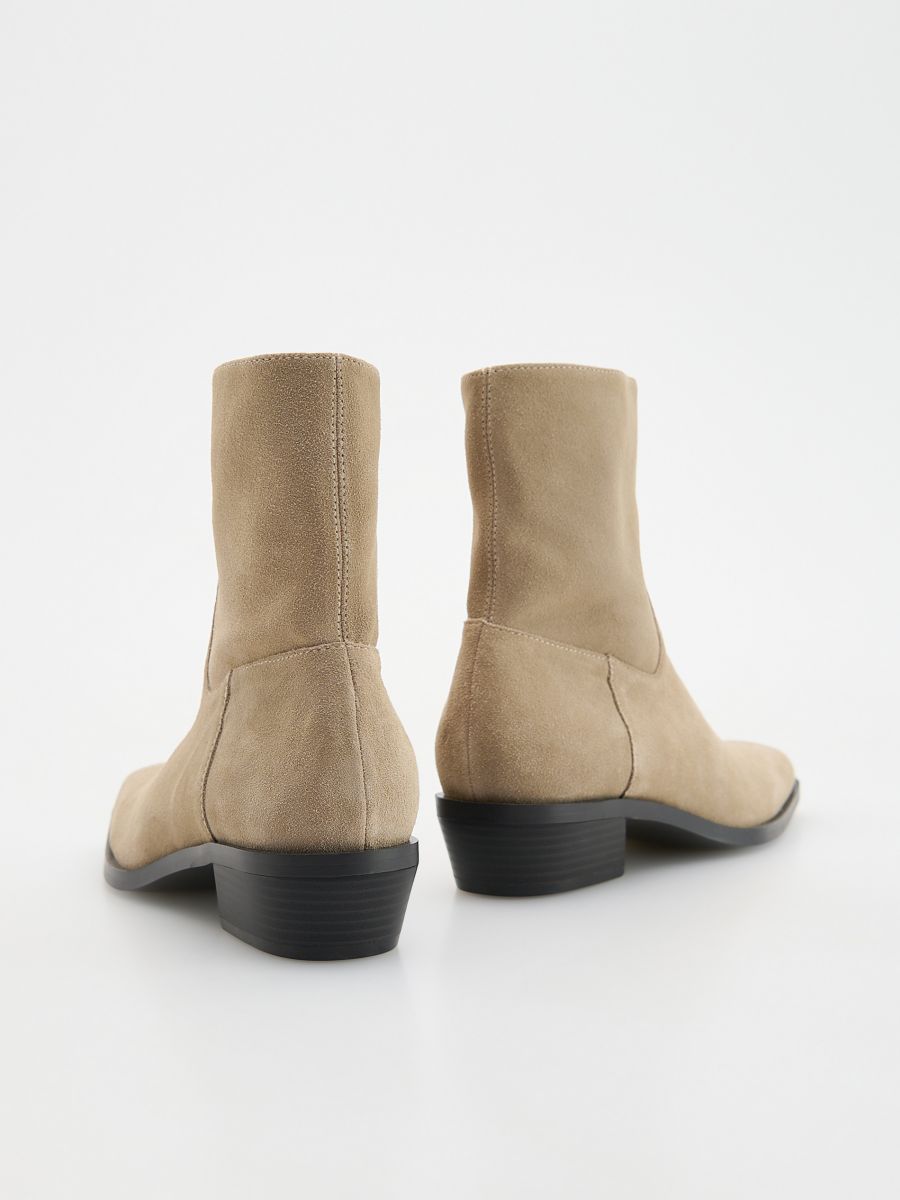 Ankelboots i läder - BEIGE - RESERVED - 5