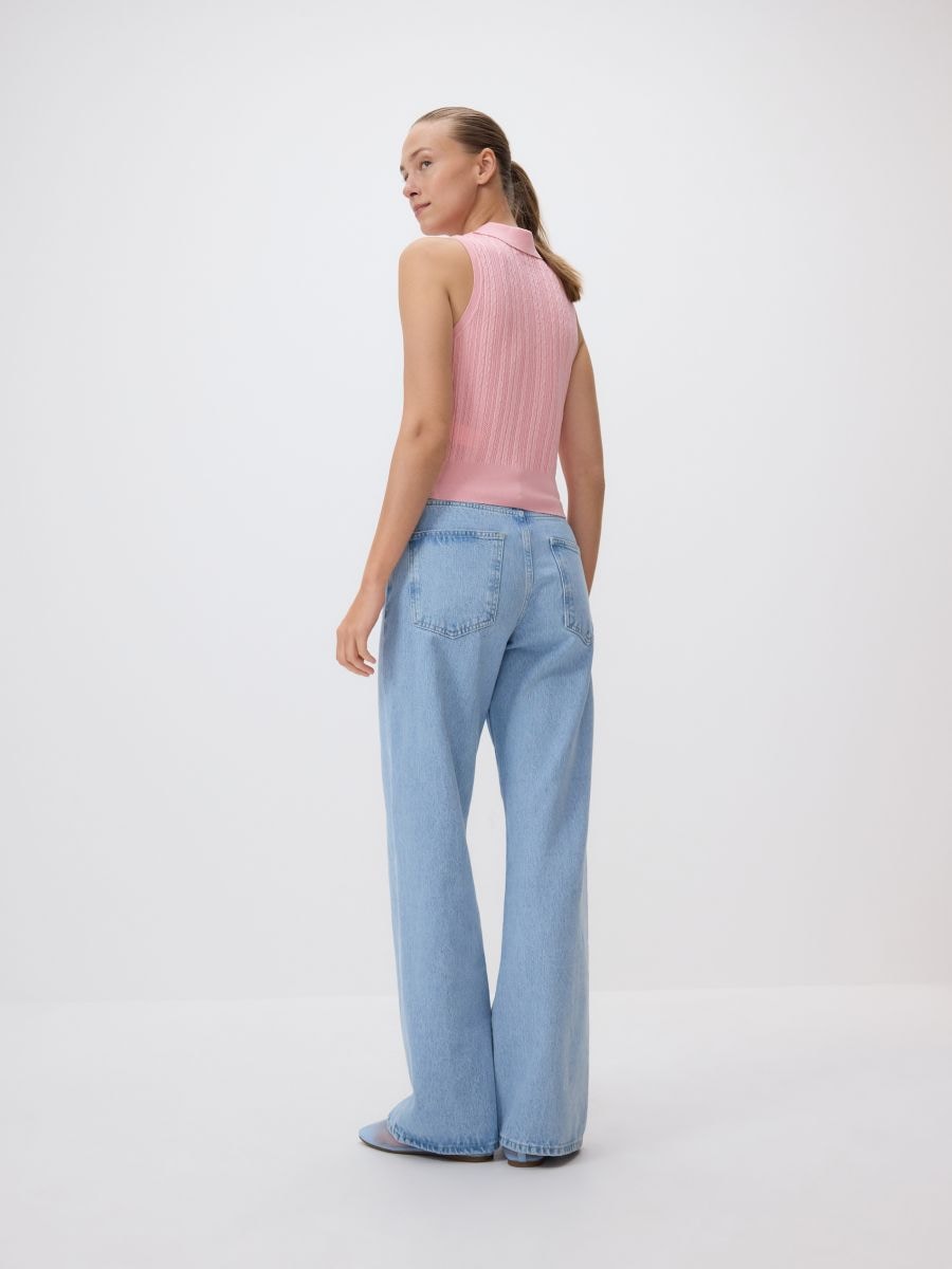 Knit top with collar - pastel pink - RESERVED - 2