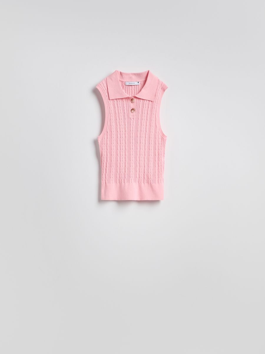 Knit top with collar - pastel pink - RESERVED - 5