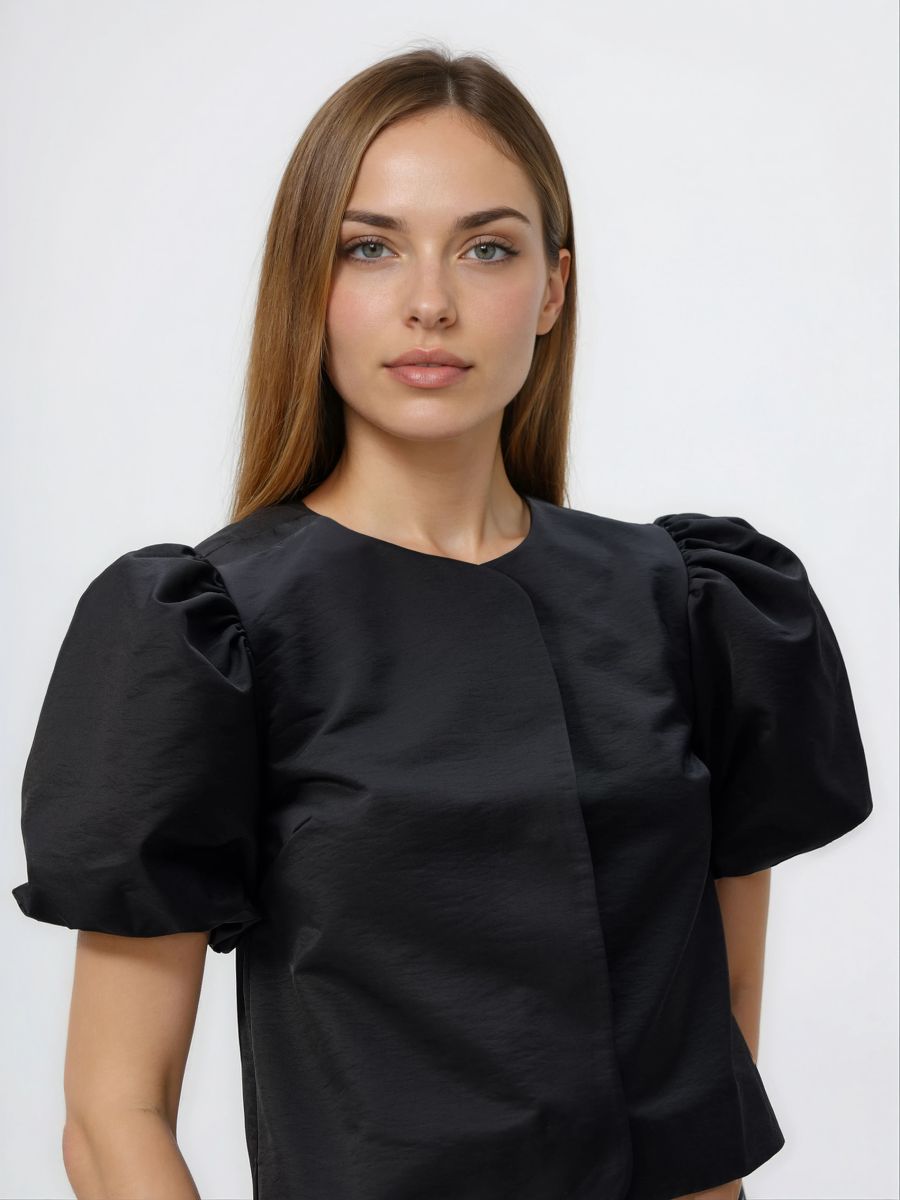 Puff sleeve top - black - RESERVED