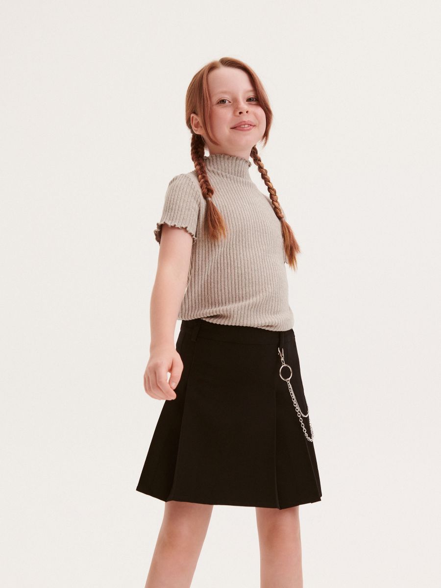 Skirt with chain detail - black - RESERVED - 4