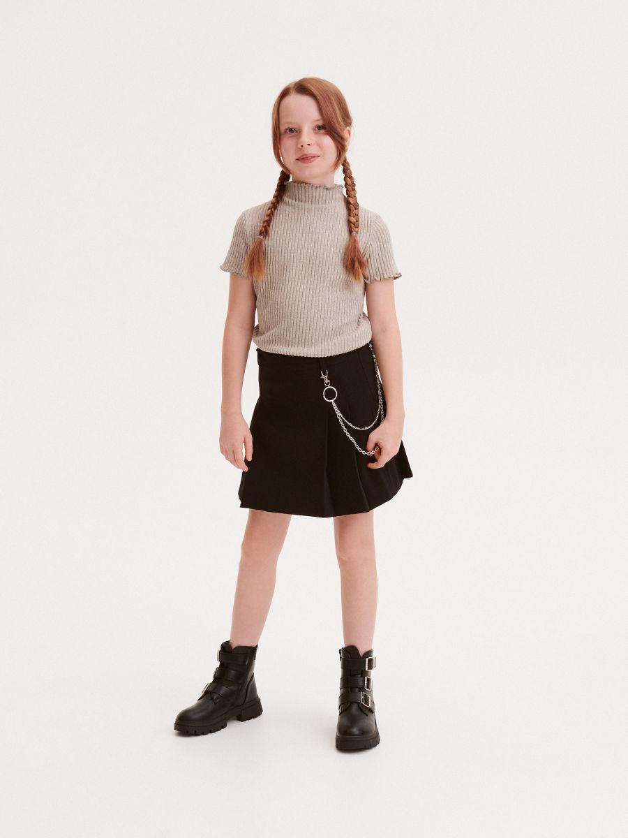 Skirt with chain detail - black - RESERVED - 5