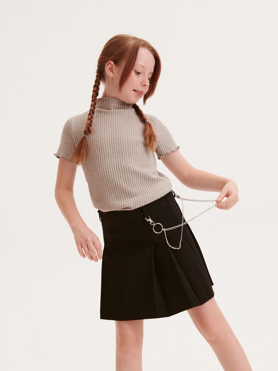 Skirt with chain detail - black - RESERVED - 6