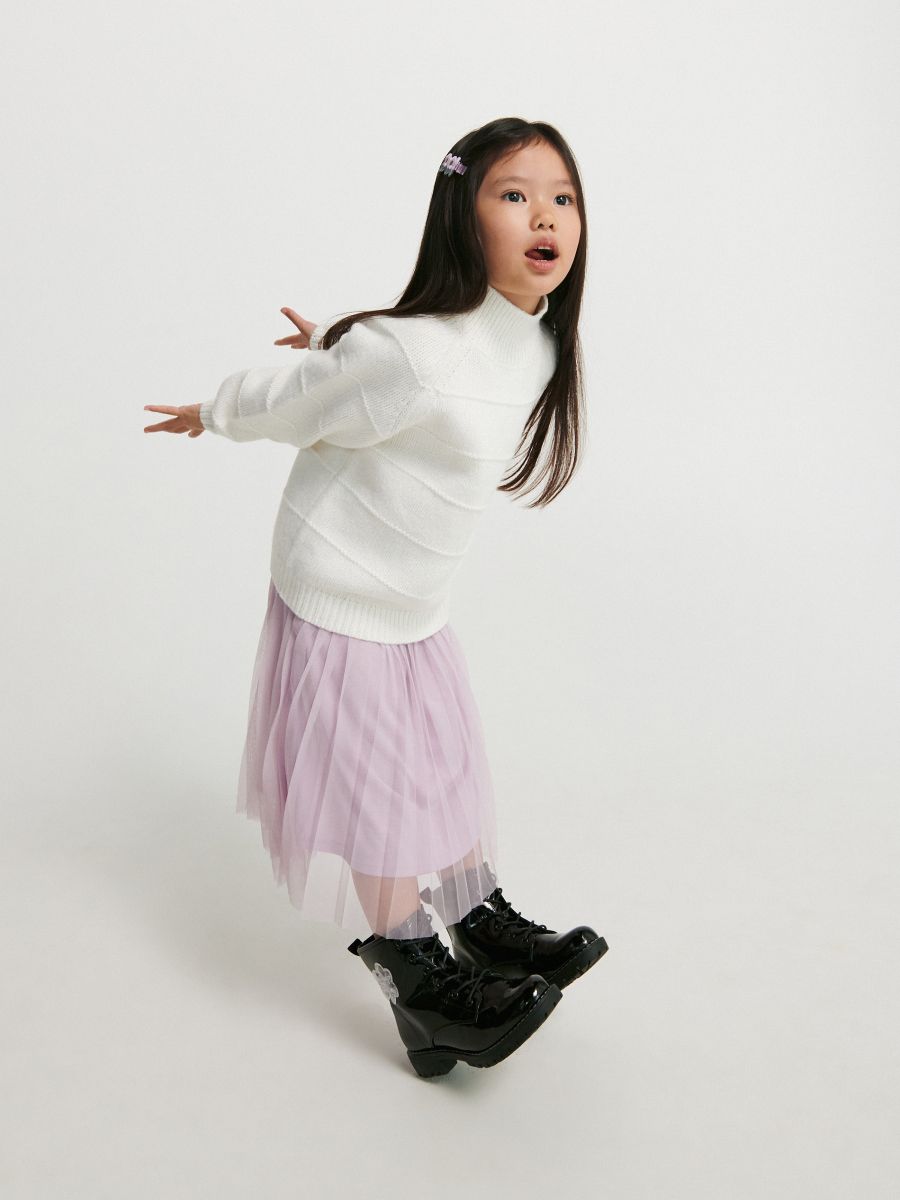 Pleated midi skirt - lavender - RESERVED - 4