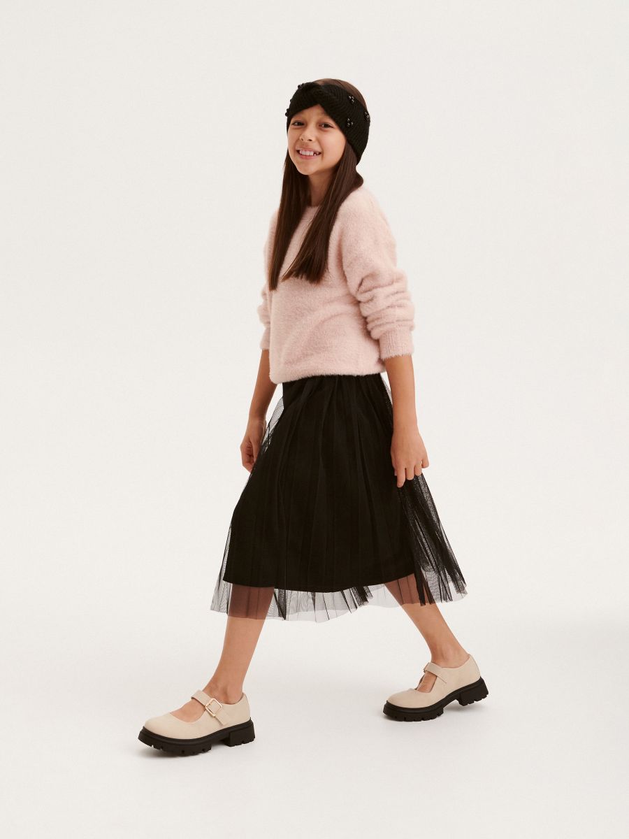Pleated midi skirt - black - RESERVED - 4