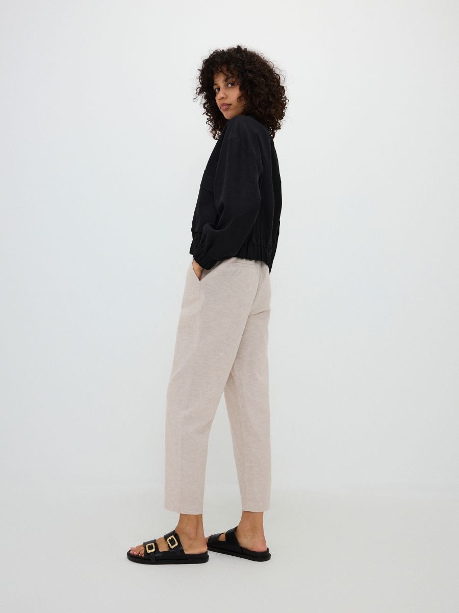 Linen rich trousers - nude - RESERVED - 3