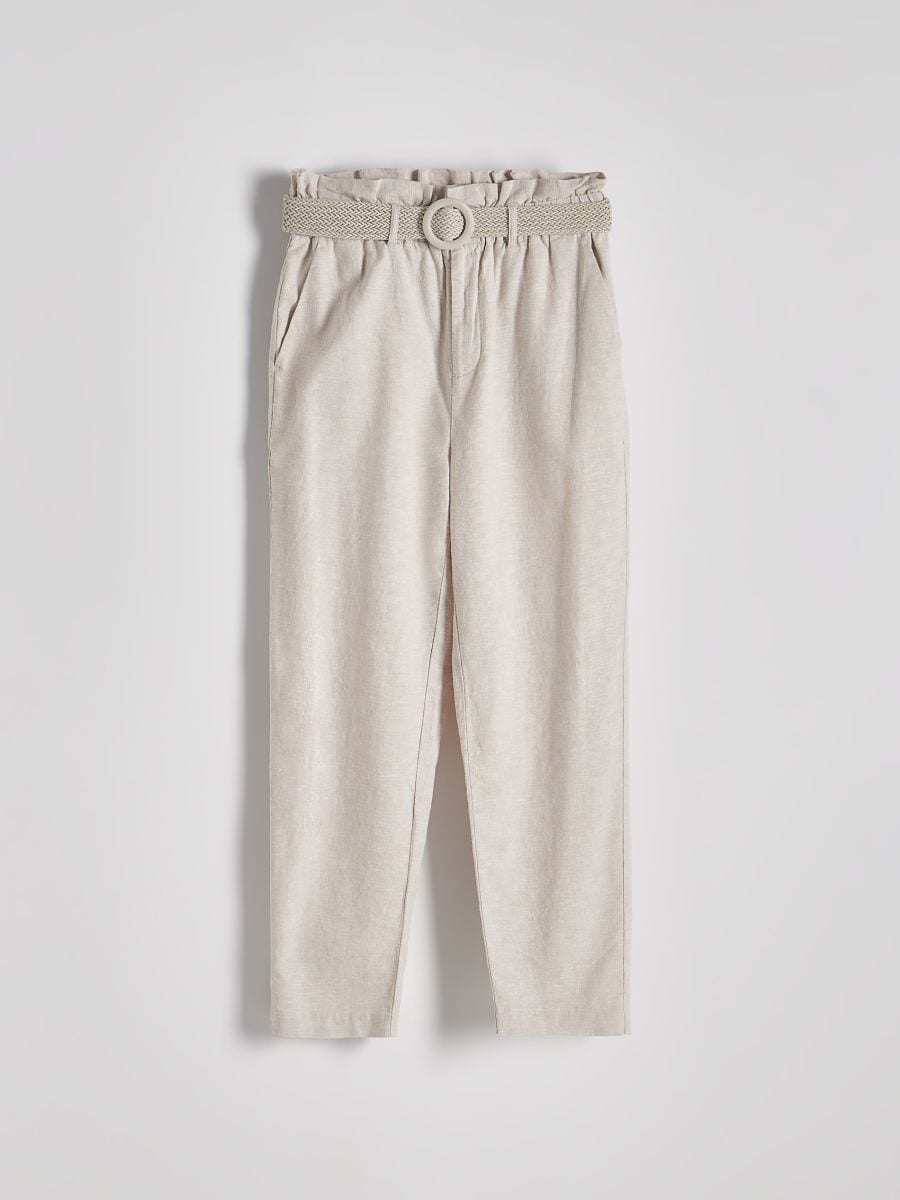 Linen rich trousers - nude - RESERVED - 4