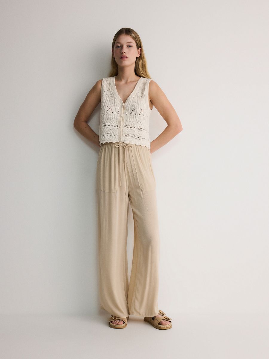 Pantalon en viscose - nude - RESERVED