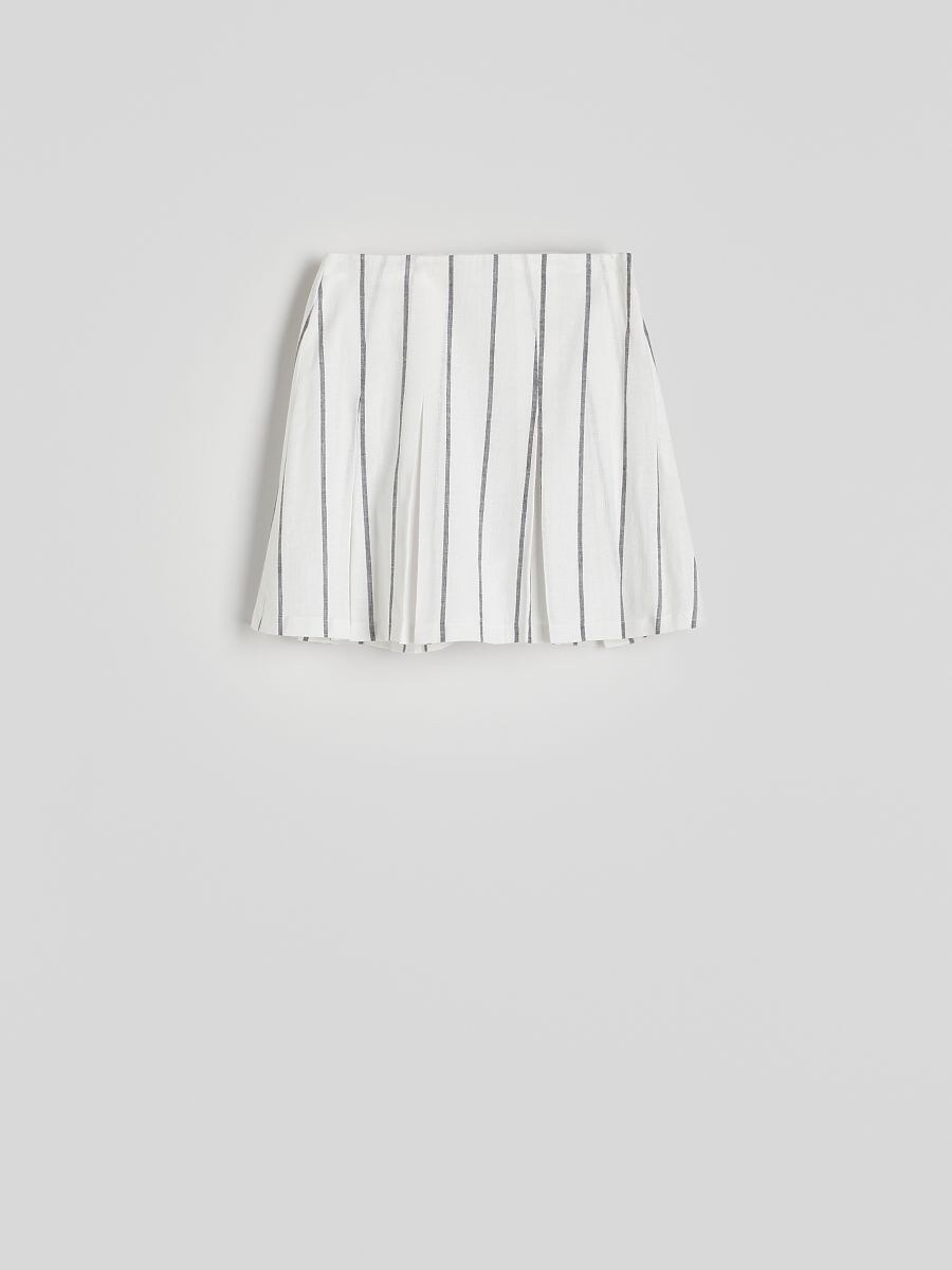 Pleated mini skirt - cream - RESERVED - 5