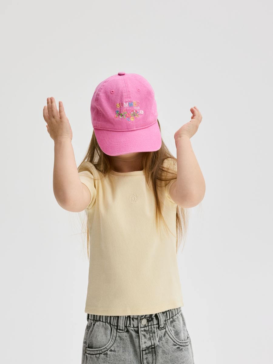 Cap with embroidery - fuchsia - RESERVED - 4