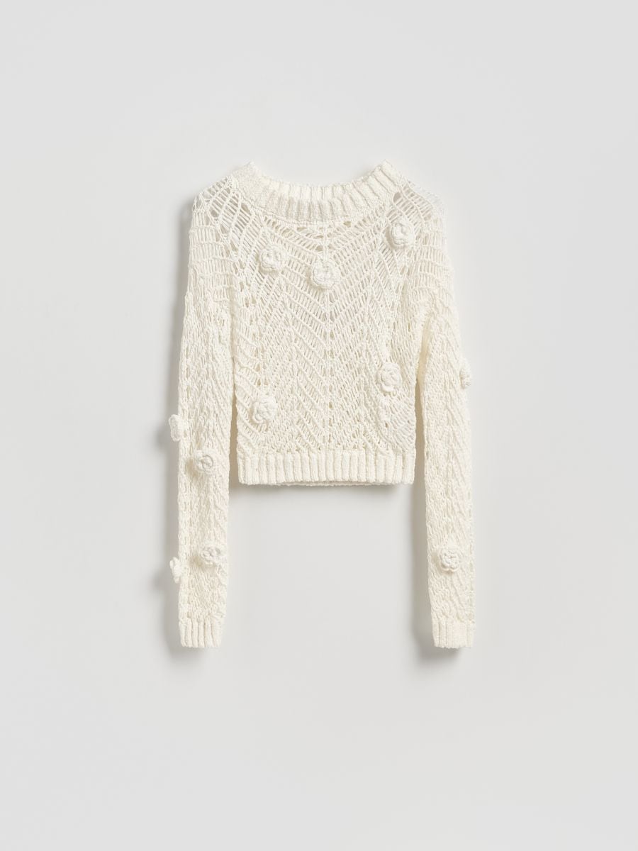 Pullover mit Rosen - weiß - RESERVED - 5