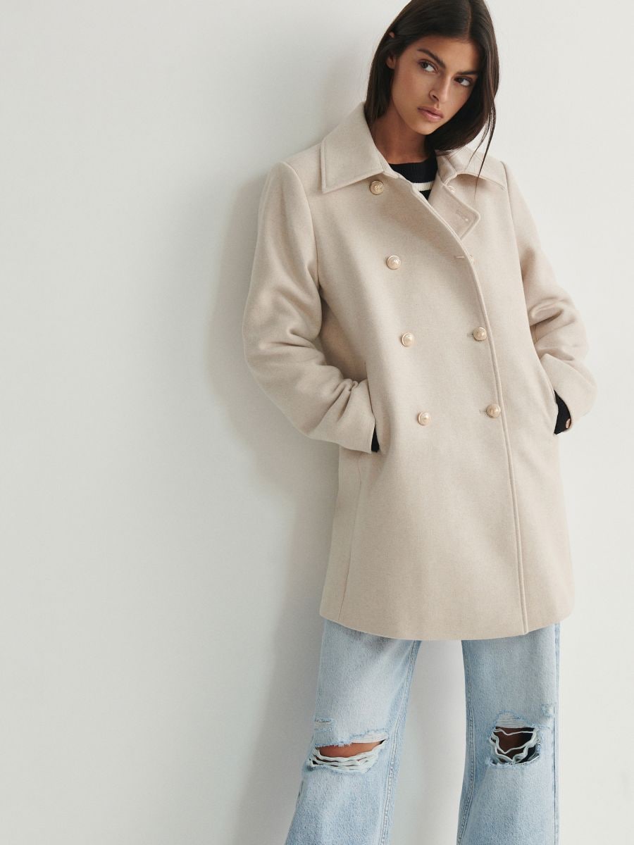 Coat with decorative buttons - nude - RESERVED - 2