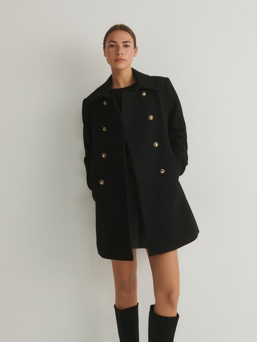 Coat with decorative buttons - black - RESERVED - 3