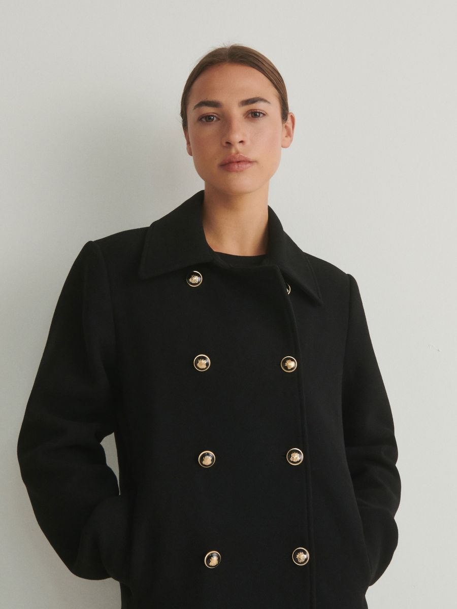 Coat with decorative buttons - black - RESERVED - 2