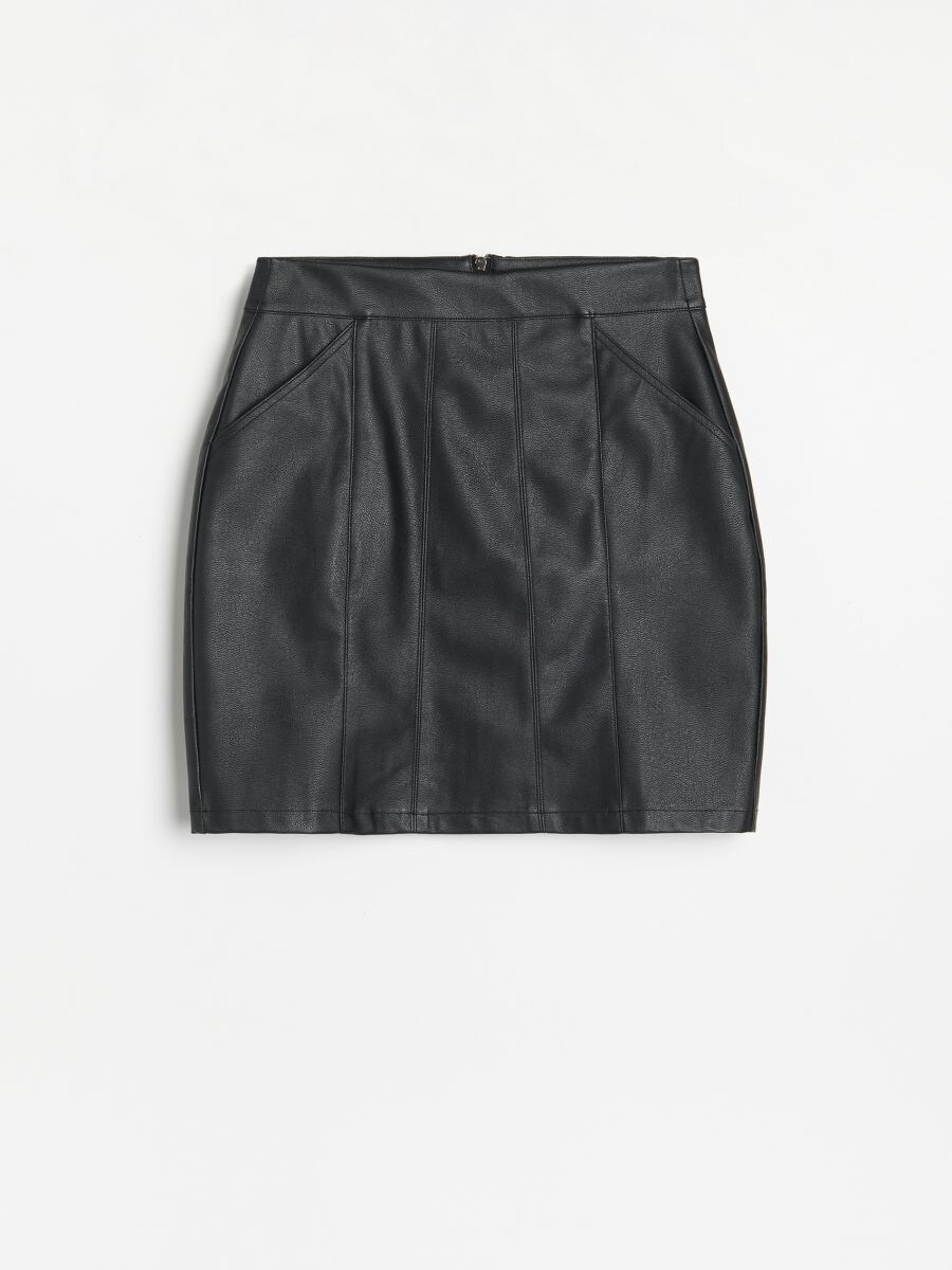 Mini-jupe en similicuir - Noir - RESERVED - 4