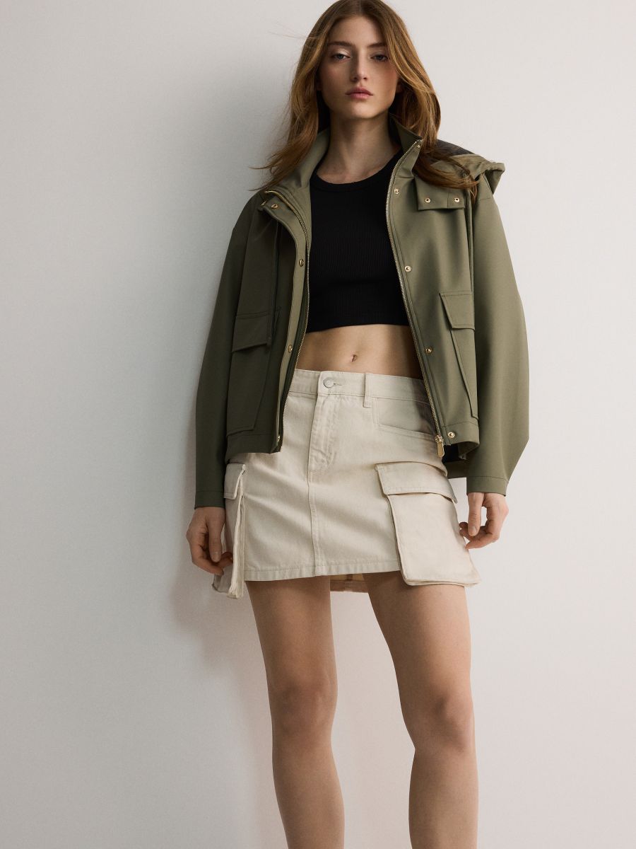 Cropped rain jacket