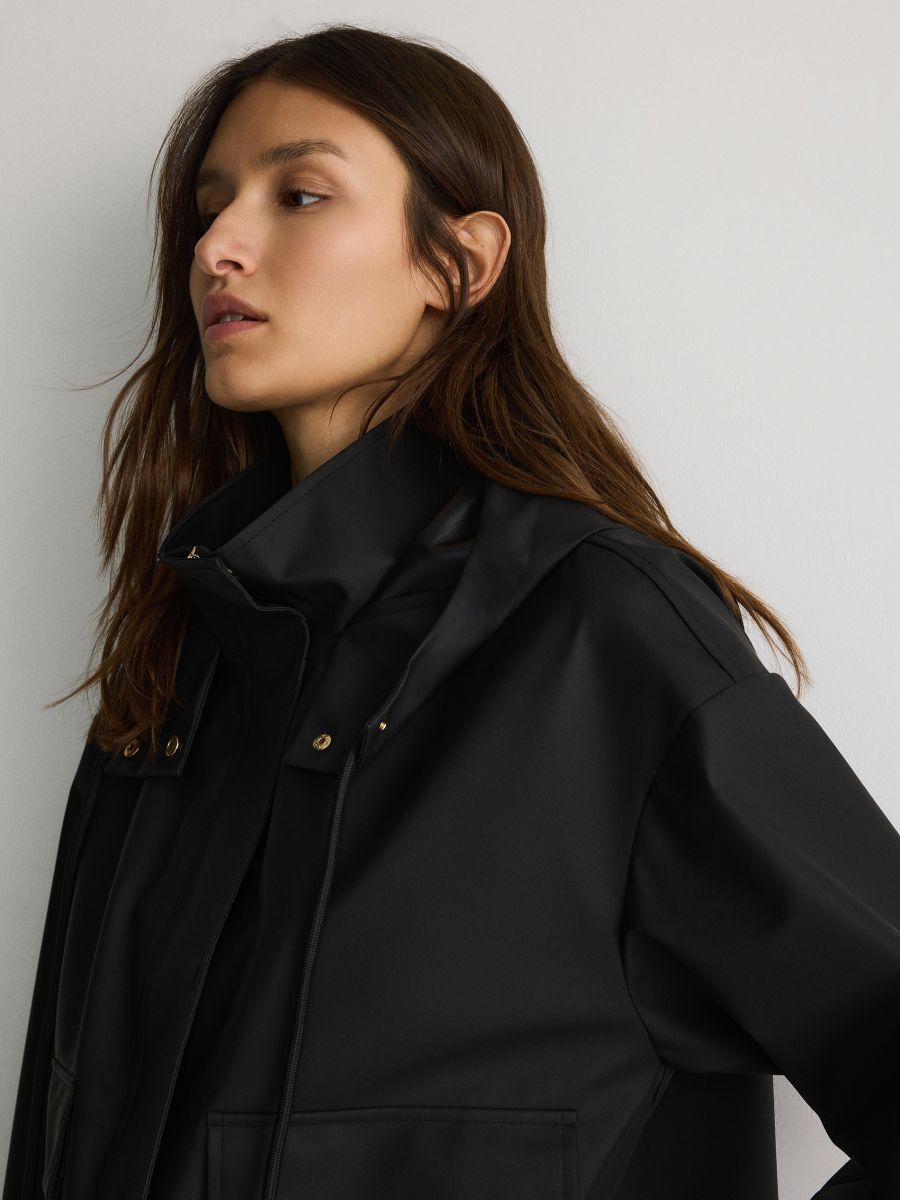 Cropped rain jacket