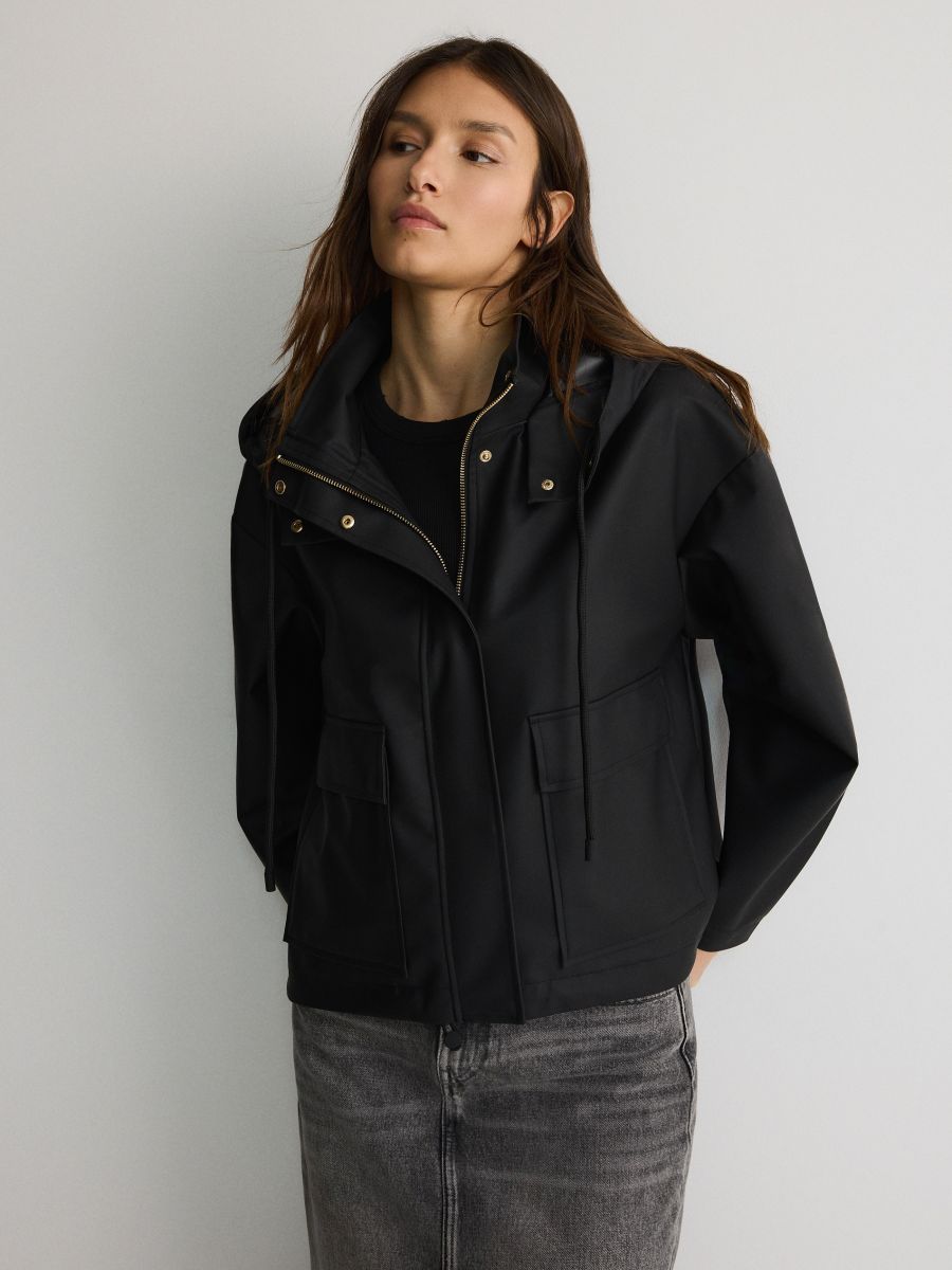 Kratka jakna za kišu - crno - RESERVED