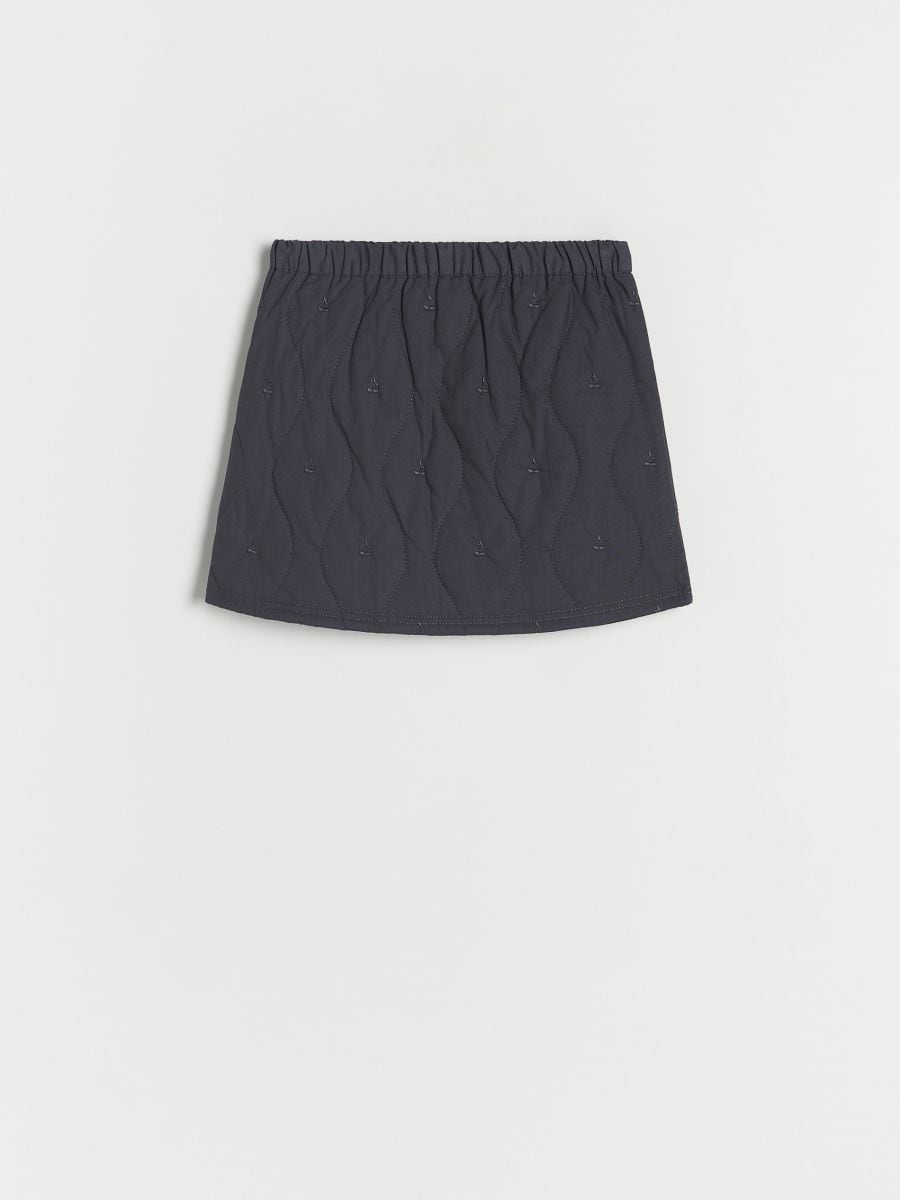 Cotton skirt with stitching - dark grey - RESERVED