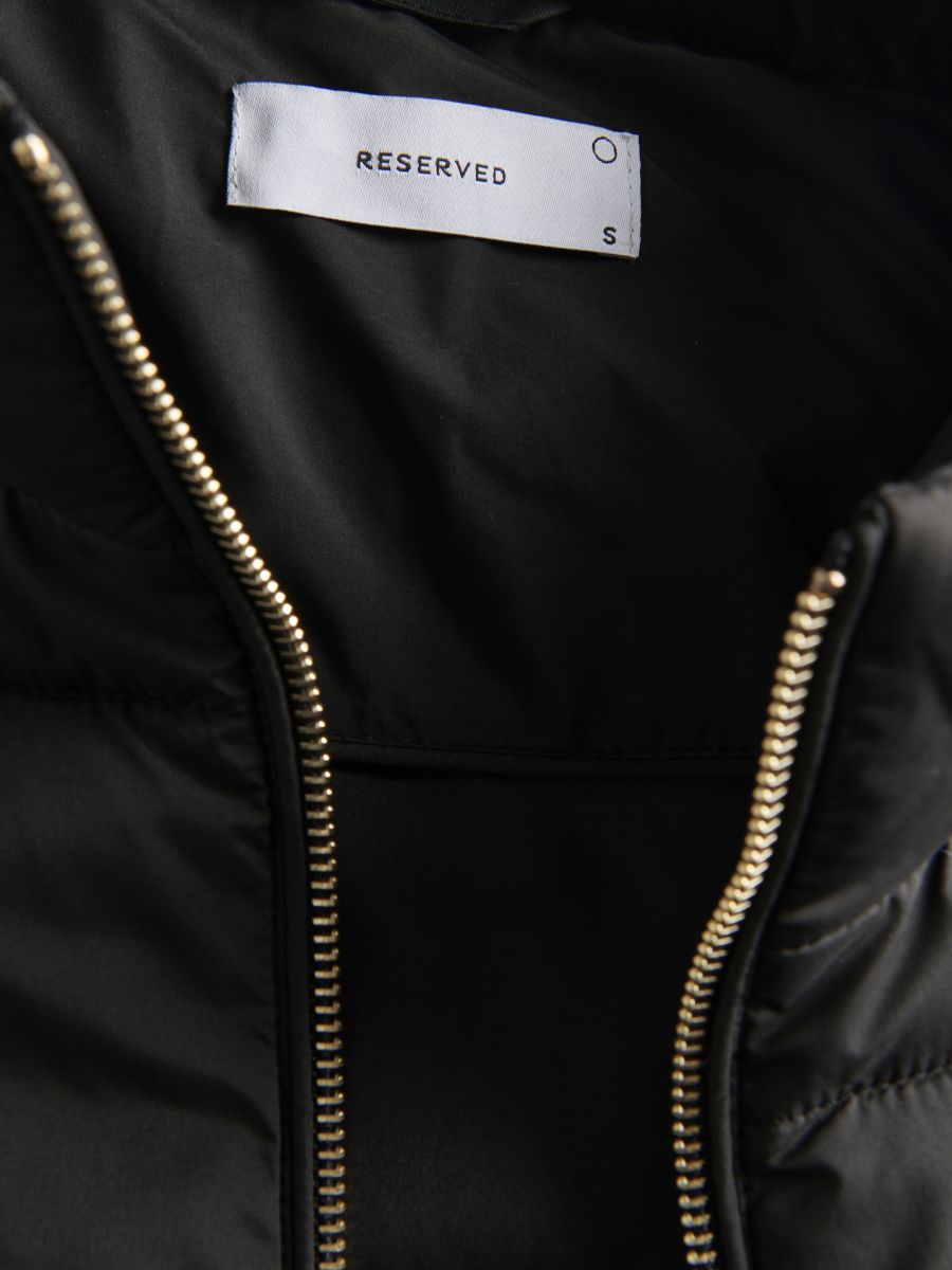 Gesteppter leicht gefütterter Mantel - schwarz - RESERVED - 8
