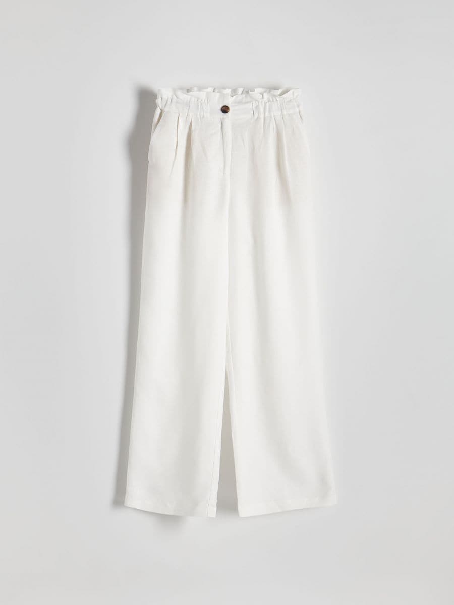 Linen rich paperbag trousers Color white RESERVED 110AK 00X