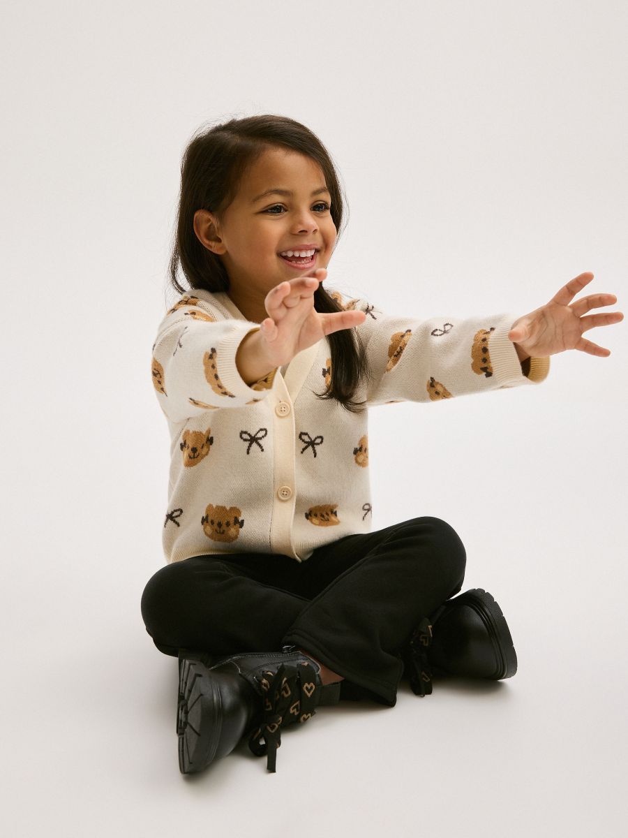 Cardigan with teddy bears - multicolor - RESERVED - 4