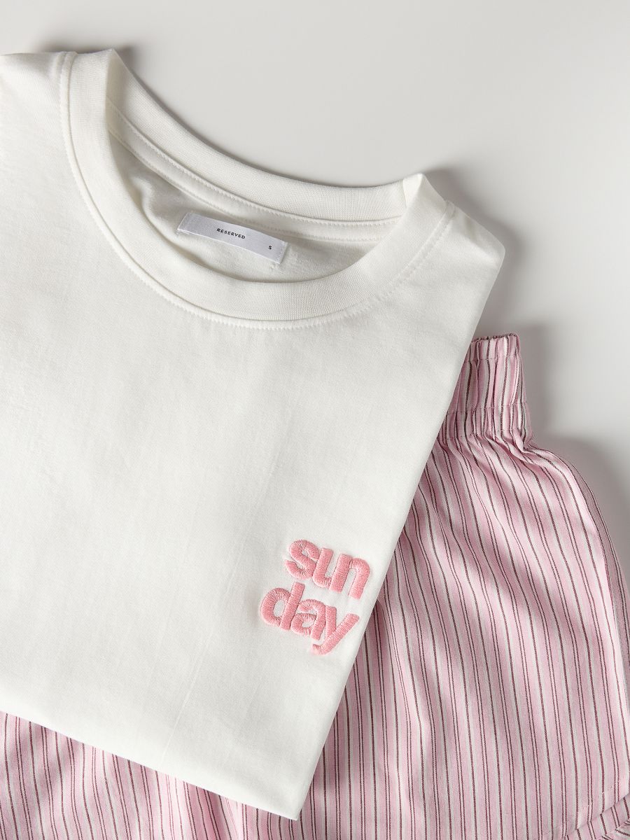Two piece pyjama set with short-sleeved top - pink - RESERVED - 6