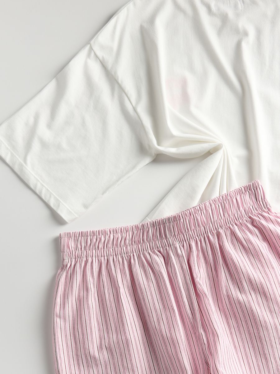 Two piece pyjama set with short-sleeved top - pink - RESERVED - 7