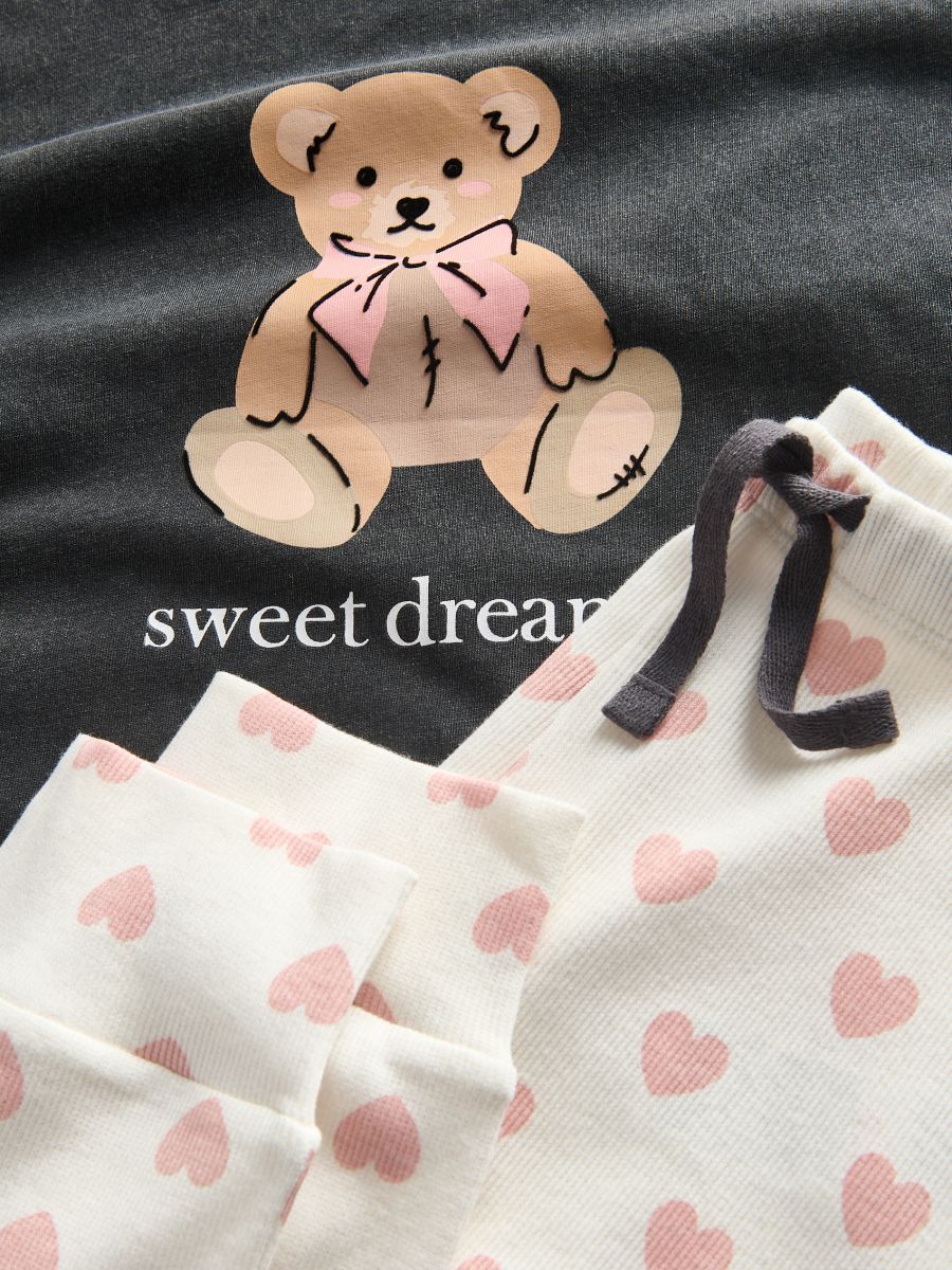 Zweiteiliges Pyjama-Set - dunkelgrau - RESERVED - 2