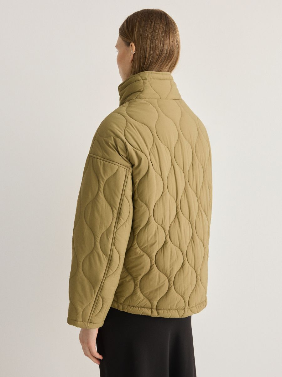 Oversized padded jacket - light olive - RESERVED - 3