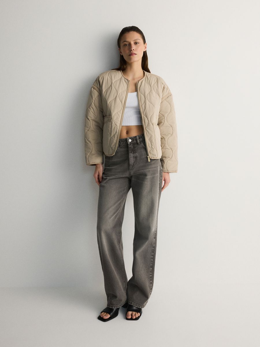 Cropped quilted jacket hotsell