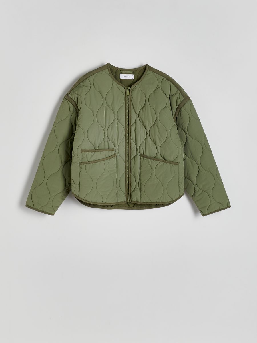 Crop quilted jacket shop