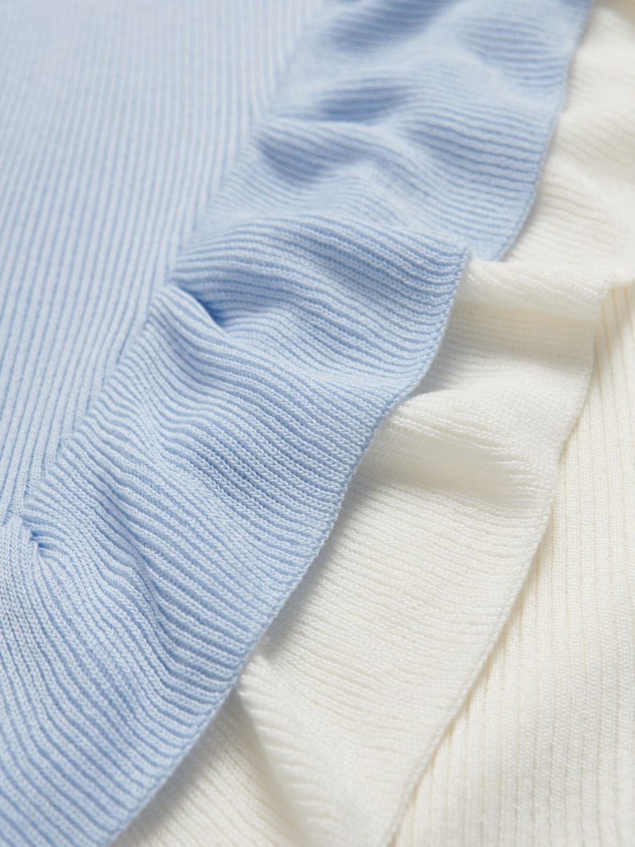Ruffle top - pale blue - RESERVED - 6